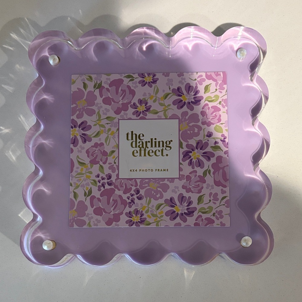 The Darling Effect square Scalloped Lavender  Acrylic 5.75” x 5.75” Frame